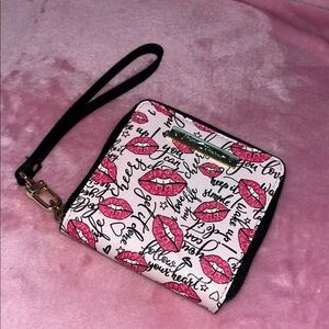 Pink and Black Wristlet Clutch